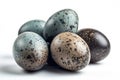 Emu Eggs On White Background. Generative AI Royalty Free Stock Photo