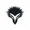 Emu Logo With Finch Design: Unique Bird Head Graphic In Gray And Black
