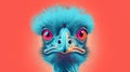 Emu Near Distilled Water: Risograph Ra 6400 Textured Image Royalty Free Stock Photo