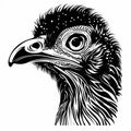 Elegant Indian Ostrich Drawing In Detailed Science Fiction Style