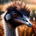 Emu wild animal living in nature, part of ecosystem Royalty Free Stock Photo