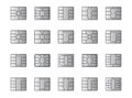 EMV chip silver vector icons. Editable stroke. Contactless payment at terminals and ATMs. Set line nfc symbol. Square computer