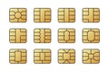 EMV chips for banking plastic card. Digital Nfc technology. Bank payment symbols. Royalty Free Stock Photo