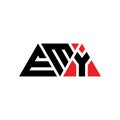 EMY triangle letter logo design with triangle shape. EMY triangle logo design monogram. EMY triangle vector logo template with red Royalty Free Stock Photo