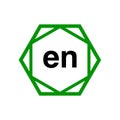 EN company monogram with green diamond. EN icon Royalty Free Stock Photo