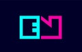 EN E N blue pink colorful alphabet alphabet letter logo combination design