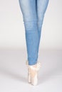 En Pointe CORRECT Fifth position with blue jeans front on teachers