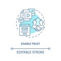 Enable trust turquoise concept icon