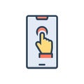 Color illustration icon for Enabling, authorize and permit