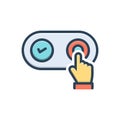 Color illustration icon for Enabling, authorize and permit