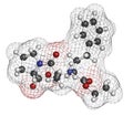 Enalapril high blood pressure drug molecule. Angiotensin Converting Enzyme ACE inhibitor used in treatment of hypertension.