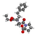 Enalapril high blood pressure drug molecule. Angiotensin Converting Enzyme (ACE) inhibitor used in treatment of hypertension