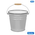 Enamel bucket isolated on white background