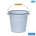 Enamel bucket isolated on white background