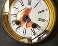 Enamel dial watch broken waiting repair by clockmaker