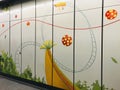 The enamel mural `...dreaming a dreamÃ¢â¬Â¦` in Vienna Praterstern subway station. Royalty Free Stock Photo