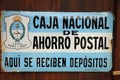 Enamel Sign of the most south Post Office of the World in Ushuaia. Argentina