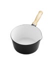 Enamel soup pot on white background Royalty Free Stock Photo