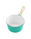 Enamel soup pot on white background Royalty Free Stock Photo