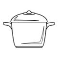 Enameled pot icon, outline style