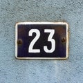 House Number 23 sign