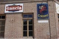 Enamelled poster advertising the drink Cinzano from 1940 hanging on the wall in a bar in Santa Cruz, Argentina Royalty Free Stock Photo