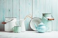 Enamelware still life Royalty Free Stock Photo