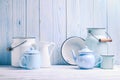 Enamelware still life Royalty Free Stock Photo