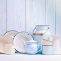 Enamelware still life