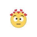 Enamored colored emoji sticker icon. Element of emoji for mobile concept and web apps illustration Royalty Free Stock Photo