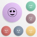 Enamored emoji badge color set icon. Simple glyph, flat vector of emoji icons for ui and ux, website or mobile application