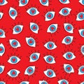 enamored eyes vector seamless pattern. Eyes with hearts Valentine's Day 14 February. Background for invitations, wallpaper,