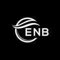ENB letter logo design on black background. ENB creative circle letter logo concept. ENB letter design Royalty Free Stock Photo