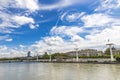 Enbankment of the Rhone river in Lyon, France