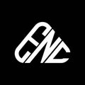 ENC letter logo creative design with vector graphic, ENC simple and modern logo in round triangle shape Royalty Free Stock Photo