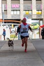 People and dogs in the amateur race in Encamp. Canicross in Andorra