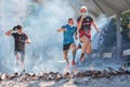 Encamp, Andorra : 2020 Sept 05 : Competitors participate in the 2020 Spartan Race obstacle racing challenge in Andorra, on