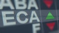 ENCANA ECA stock ticker. Editorial 3D rendering Royalty Free Stock Photo