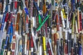 lot of old fountain pens for sale Royalty Free Stock Photo