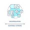 Encapsulation turquoise concept icon Royalty Free Stock Photo