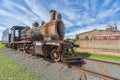 Old rusted steam locomotive in Encarnacion. In Paraguay there is no more rail traffic today.