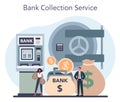 Encashment concept. Bank collecting service. Armored cash truck