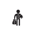 Encashment concept black vector concept icon. Encashment concept flat illustration, sign