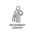 Encashment concept thin line icon, sign, symbol, illustation, linear concept, vector