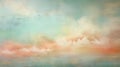 Encaustic Landscape Painting: Vibrant Clouds In Pastel Colors Royalty Free Stock Photo