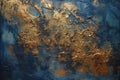 Encaustic Paint Dark Blue And Gold Background With Generative AI Royalty Free Stock Photo
