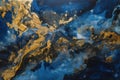 Encaustic Paint Dark Blue And Gold Background With Generative AI Royalty Free Stock Photo