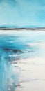 The Waters Edge: A Serene Painting Of White And Blue