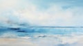 Dreamlike Ocean Painting With Soft Brushstrokes And Romantic Landscape Vistas