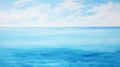 Minimalist Ocean Painting With Soft Edges And Calm Waters